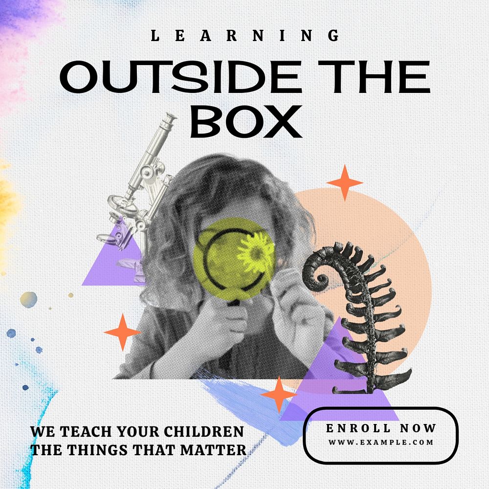 Learning Instagram post template, editable design