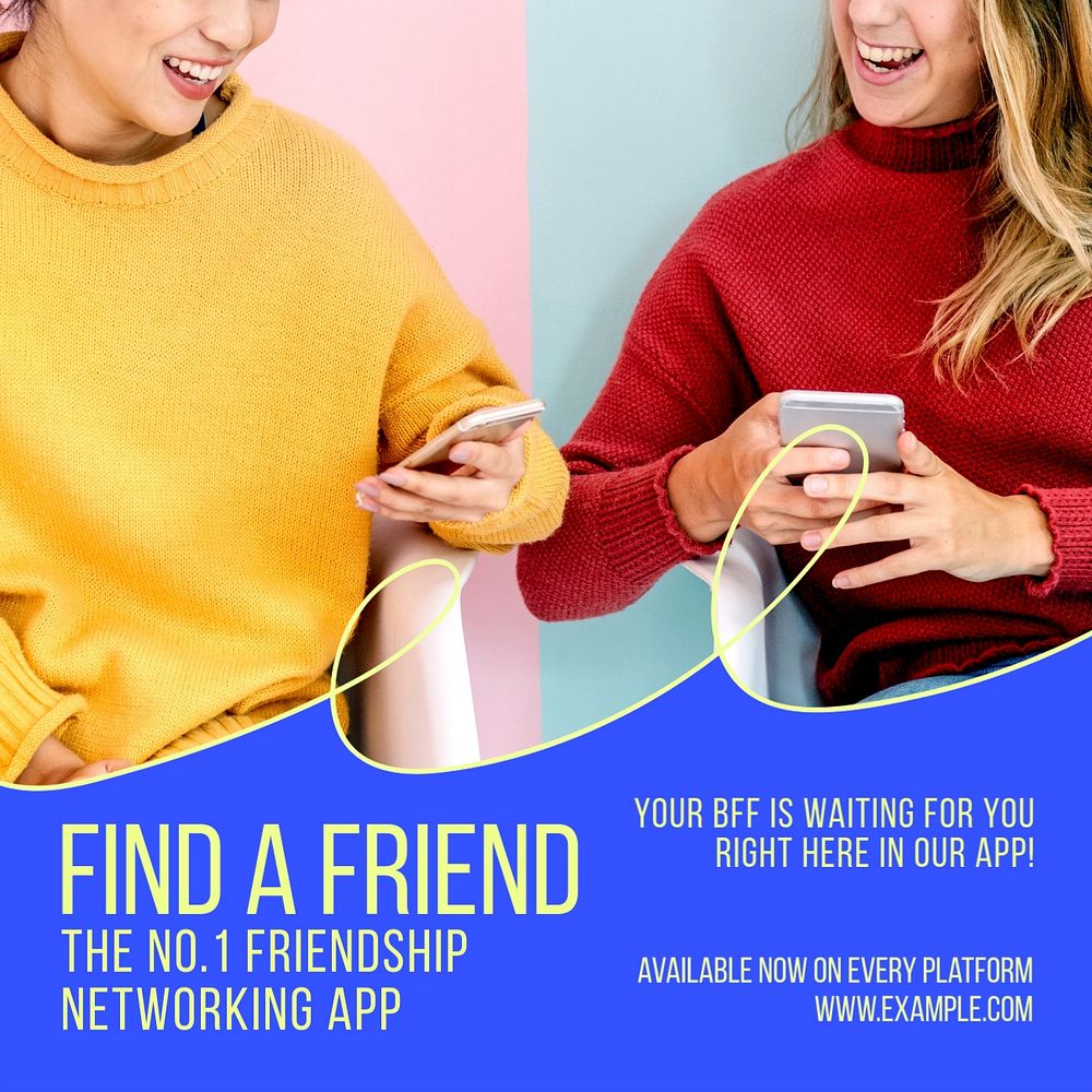 Find a friend Instagram post template, editable text