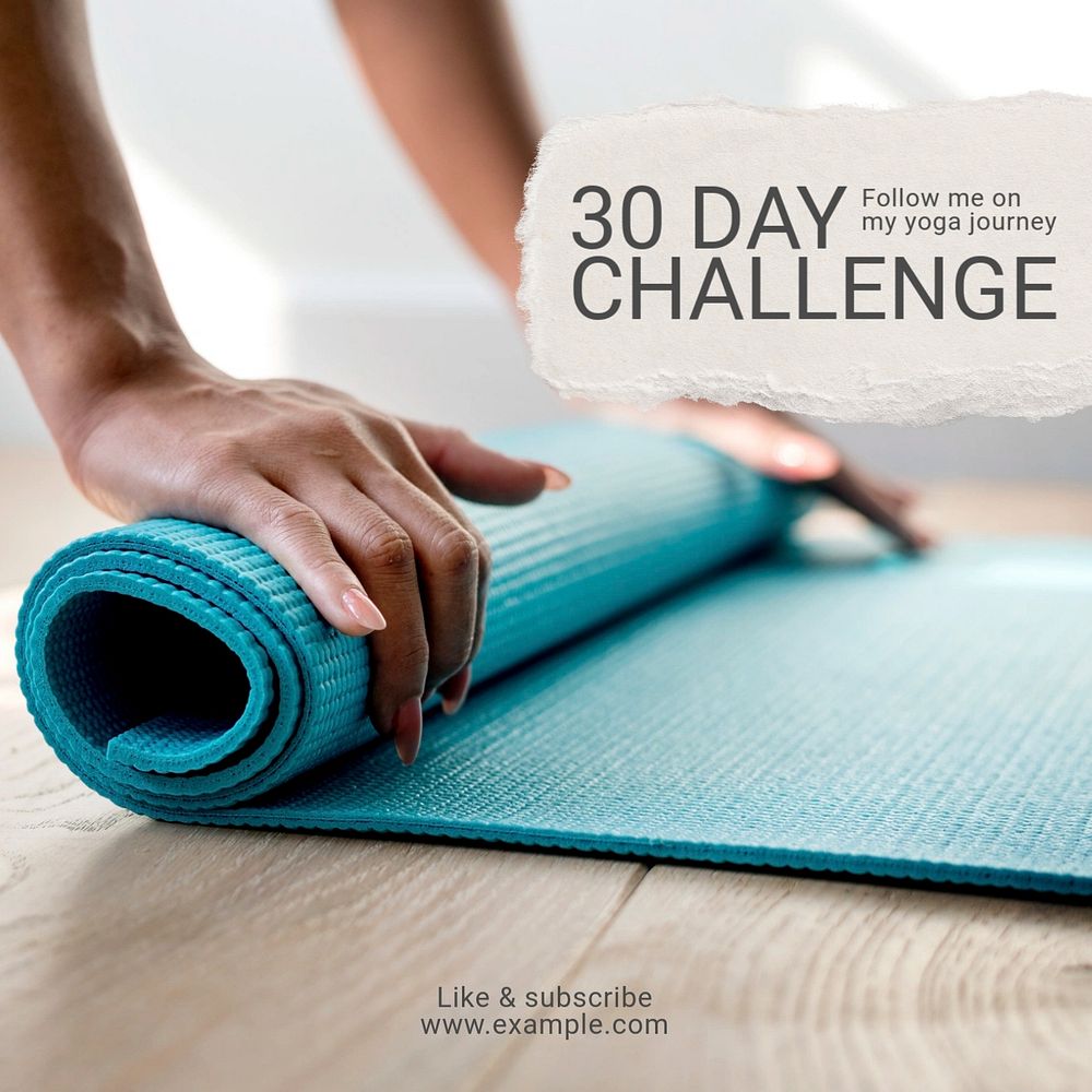 30 day challenge Instagram post template, editable text