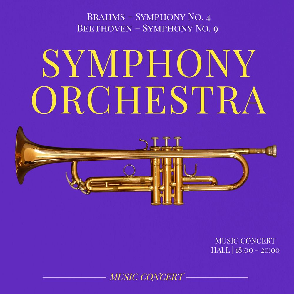 Orchestra concert Instagram post template, editable text