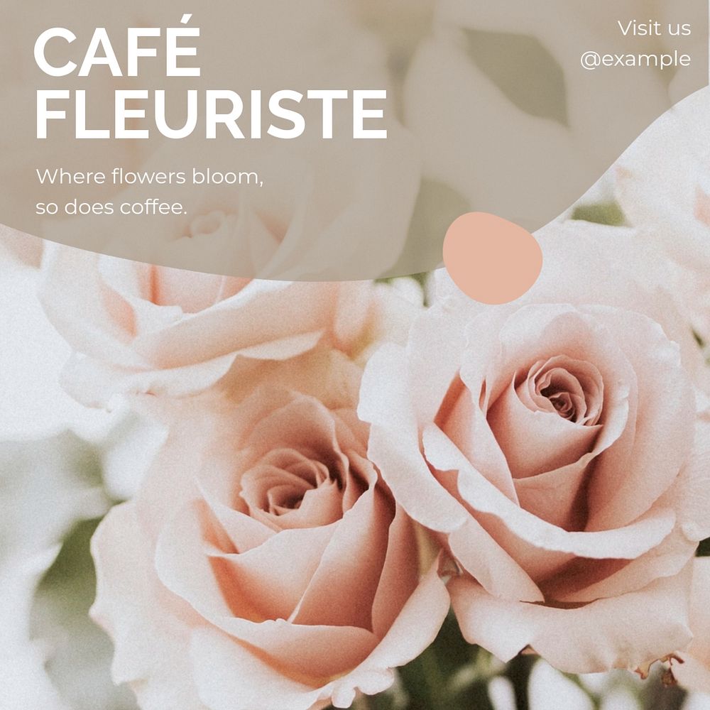 Florist cafe Instagram post template, editable text