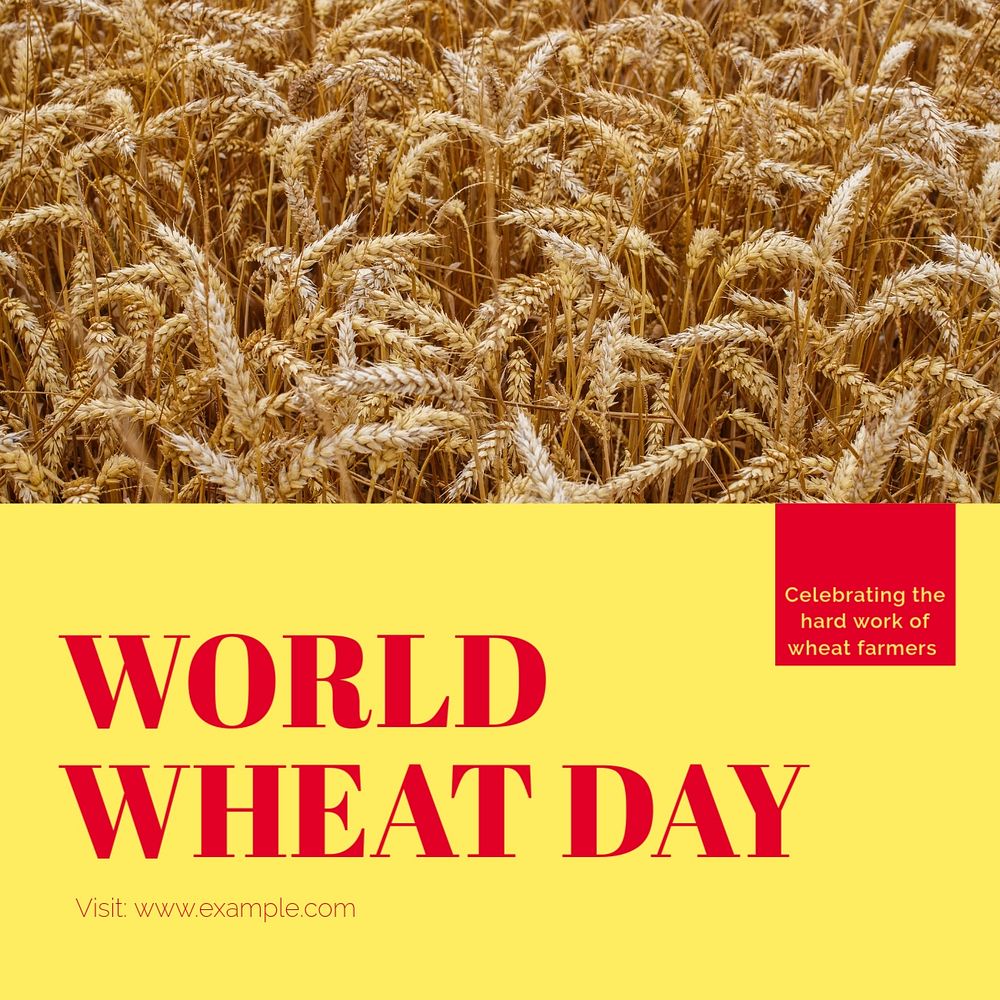 World wheat day Instagram post template, editable text