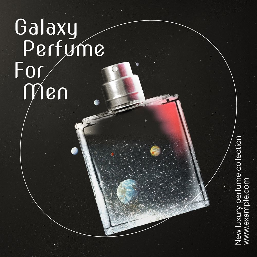 Galaxy perfume Instagram post template, editable text