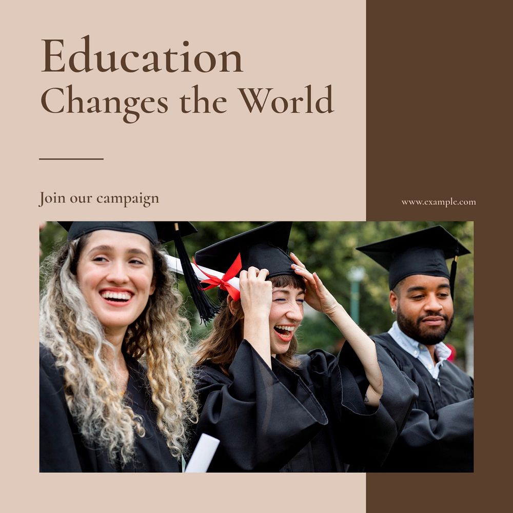 Education campaign Instagram post template, editable text