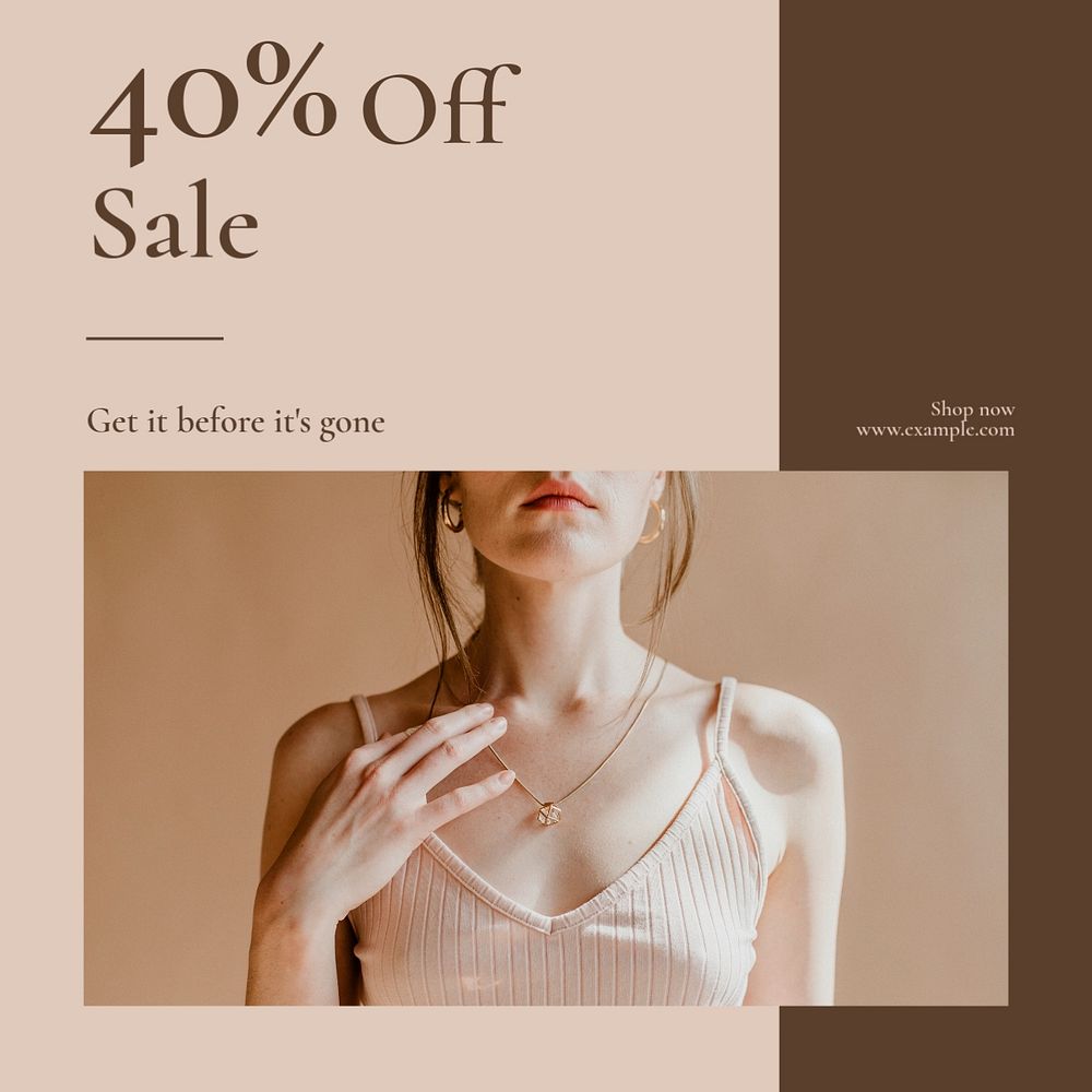 Sale Instagram post template, editable text