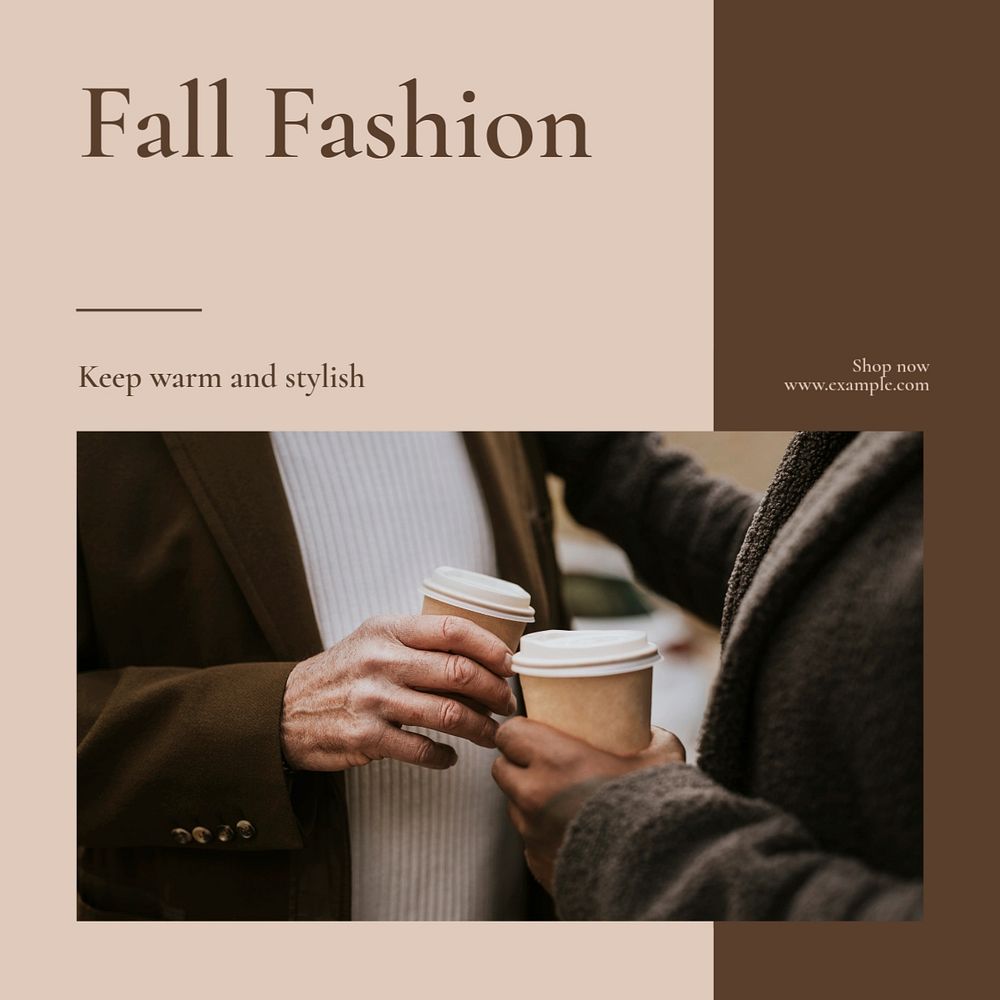 Fall fashion Instagram post template, editable text