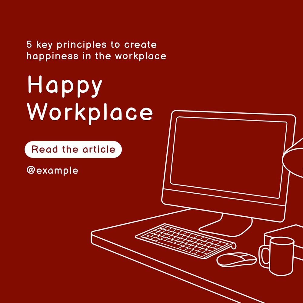 Happy workplace Instagram post template, editable text