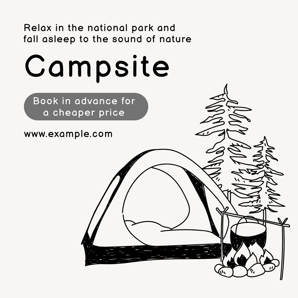 Campsite Instagram post template, editable text