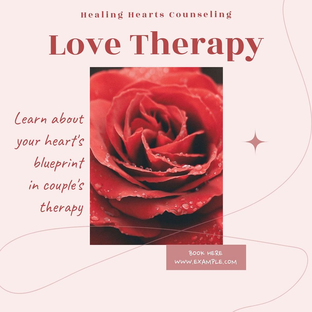 Love's therapy Instagram post template, editable text