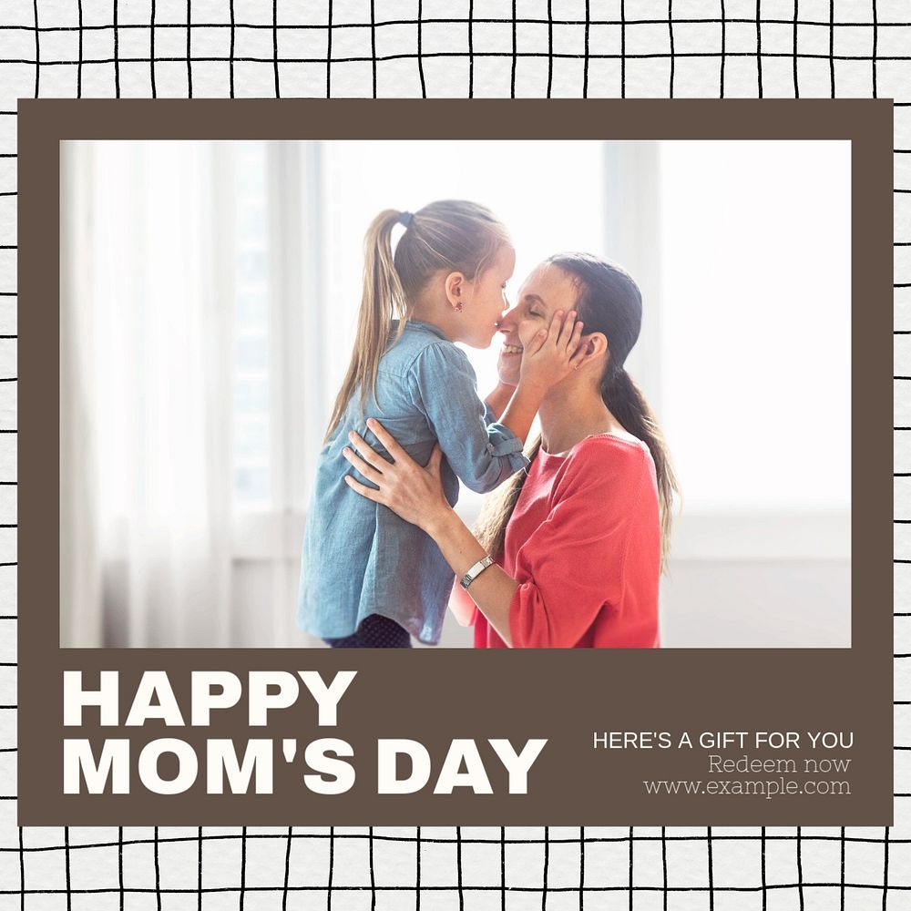 Happy mom's day Instagram post template, editable text