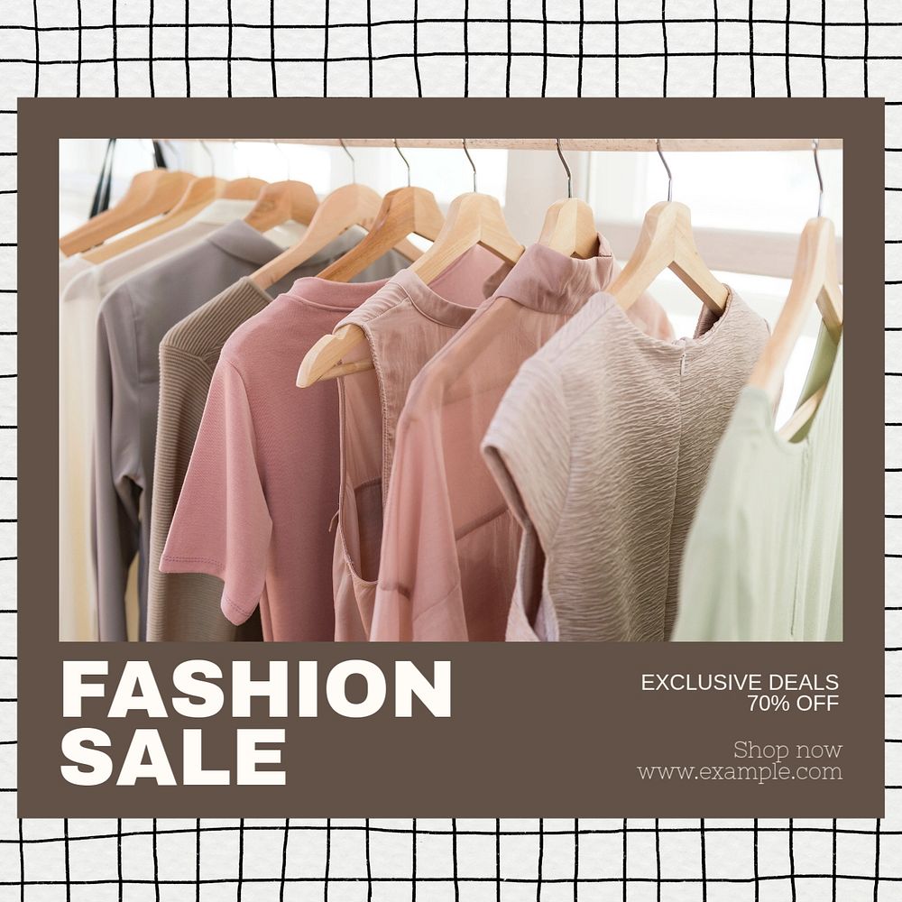 Fashion sale Instagram post template, editable text