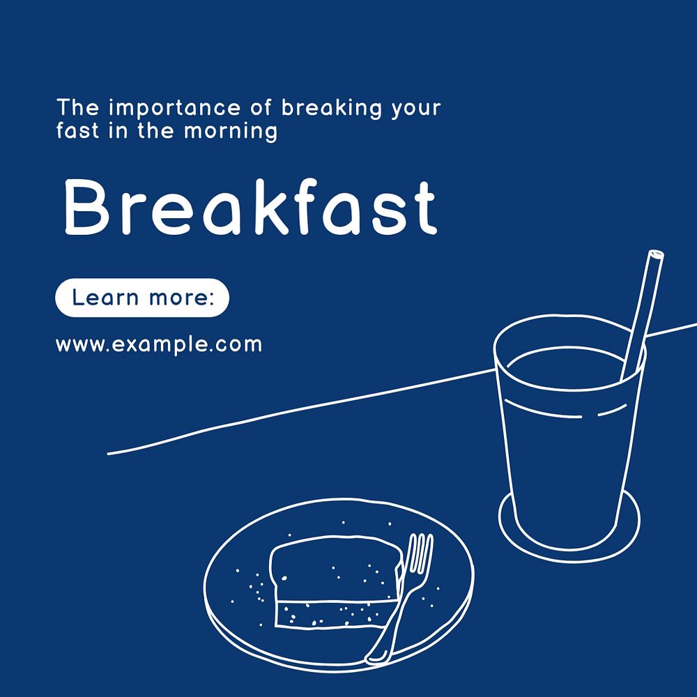 Breakfast Instagram post template, editable text