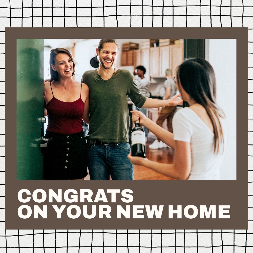 New house celebrating Instagram post template, editable text