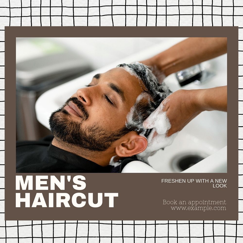 Hair salon Instagram post template, editable text