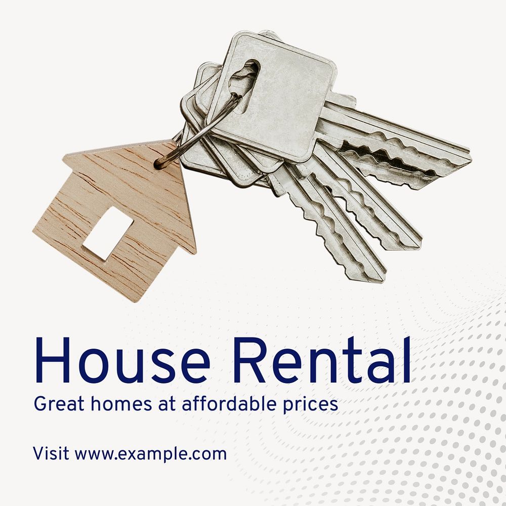 House rental Instagram post template, editable text