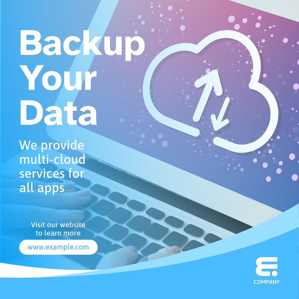 Backup your data Instagram post template, editable text