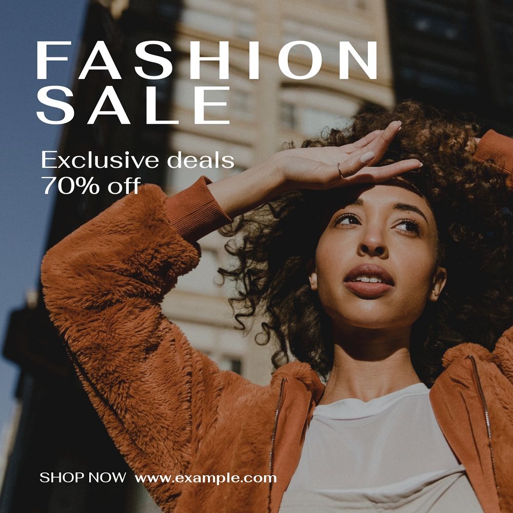 Fashion sale  Instagram post template, editable text