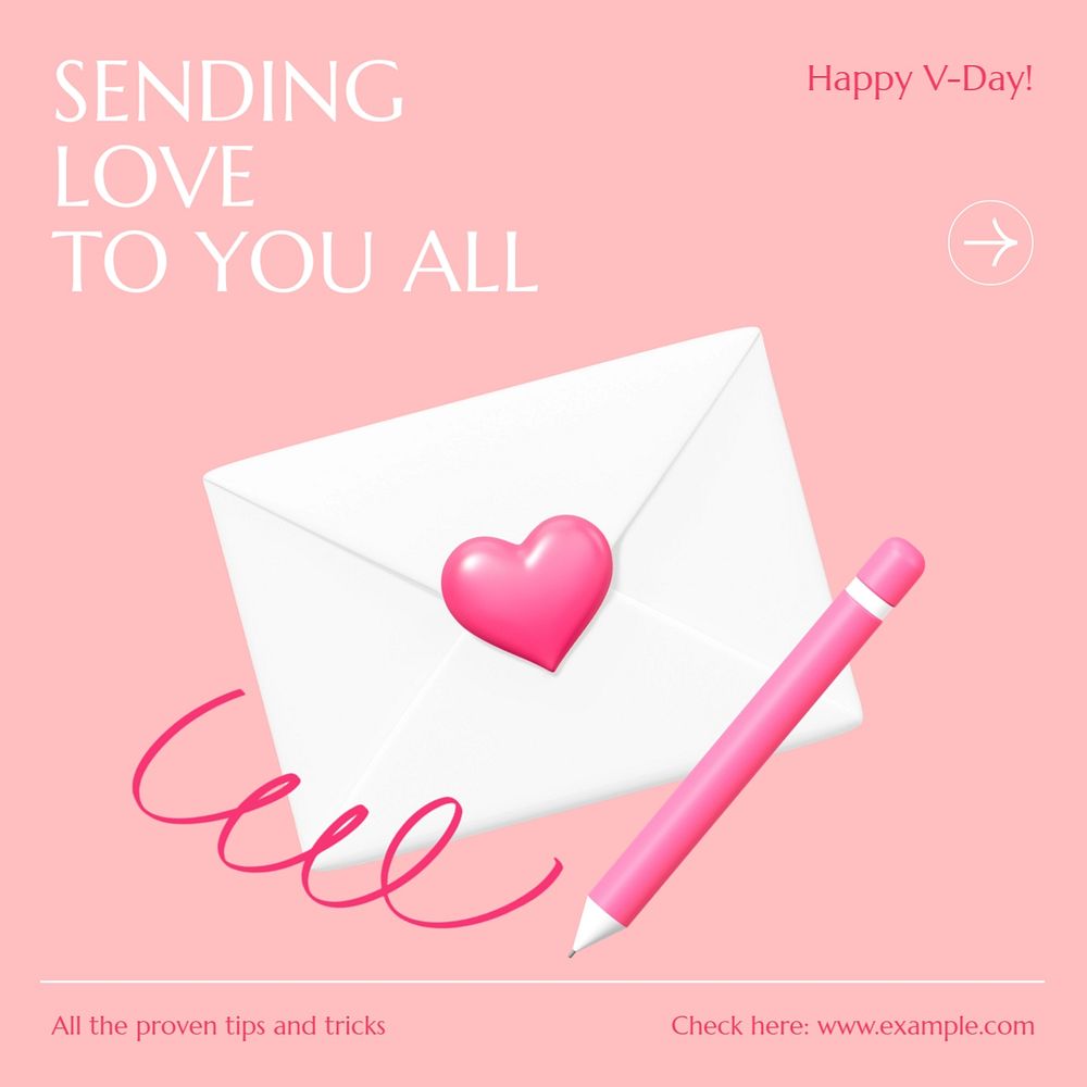 Sending love to you all Instagram post template, editable text