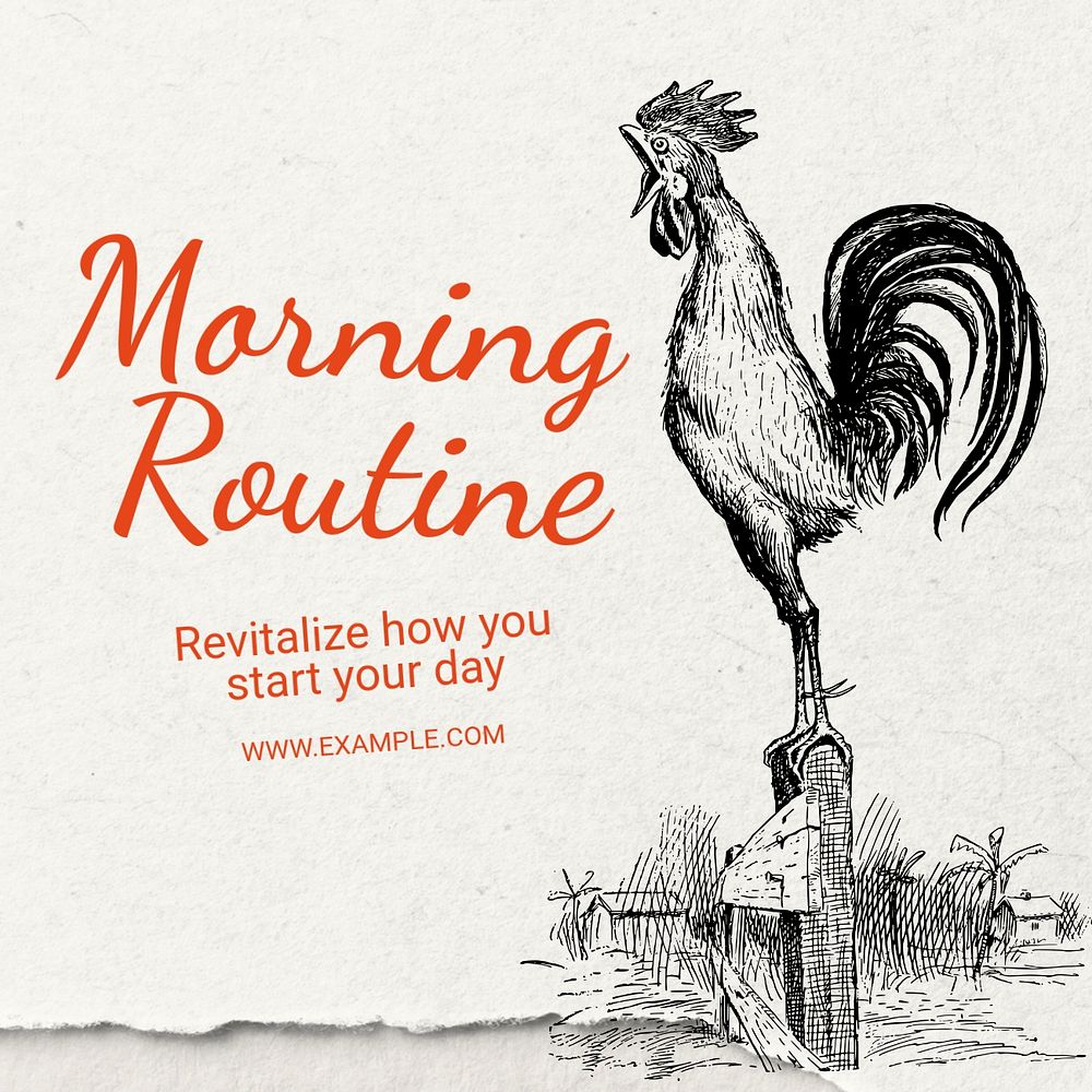 Morning routine Instagram post template, editable text