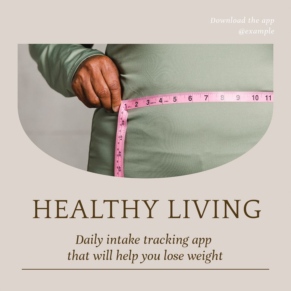 Healthy living Instagram post template, editable text