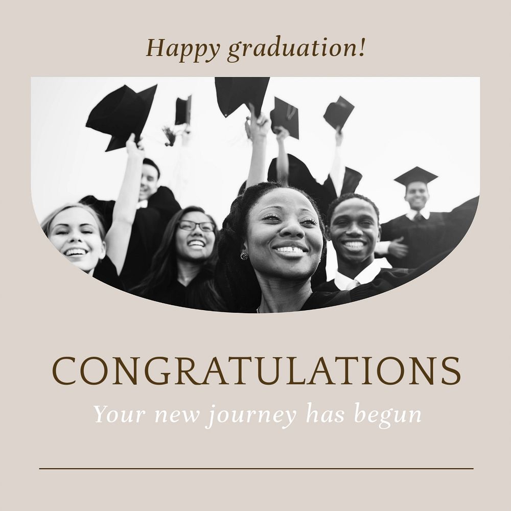 Congratulations graduation Instagram post template, editable text