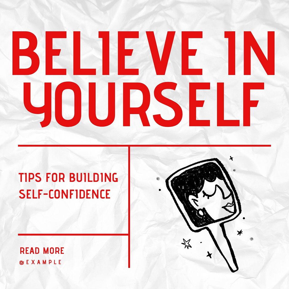 Believe in yourself Instagram post template, editable text