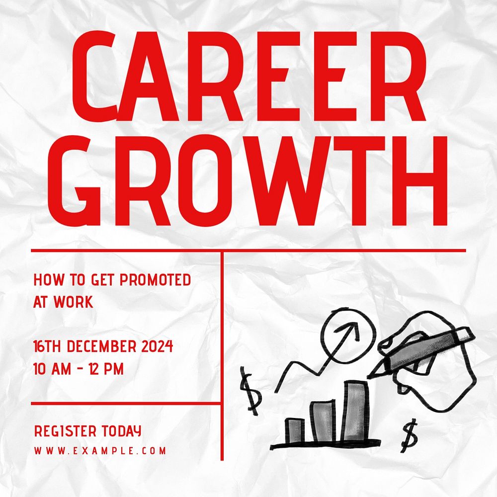 Career growth Instagram post template, editable text