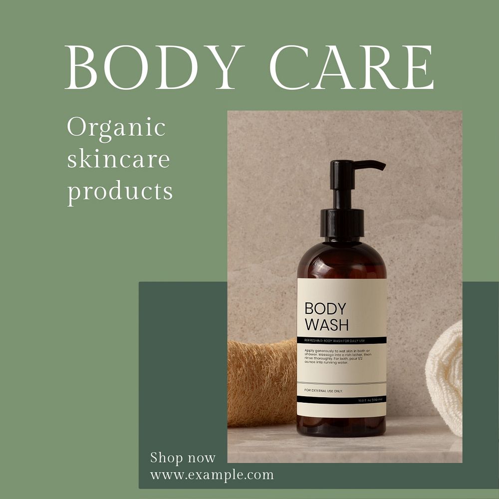 Body care Instagram post template, editable text