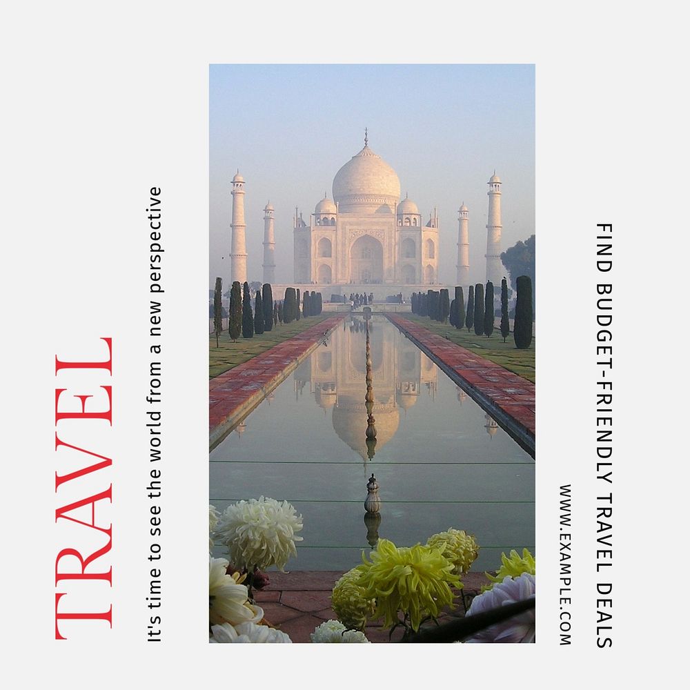 Travel deal Instagram post template, editable text