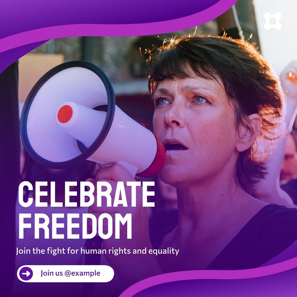 Celebrate freedom Instagram post template, editable text