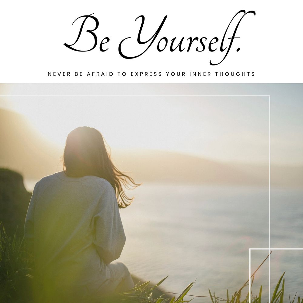 Be yourself Instagram post template, editable text