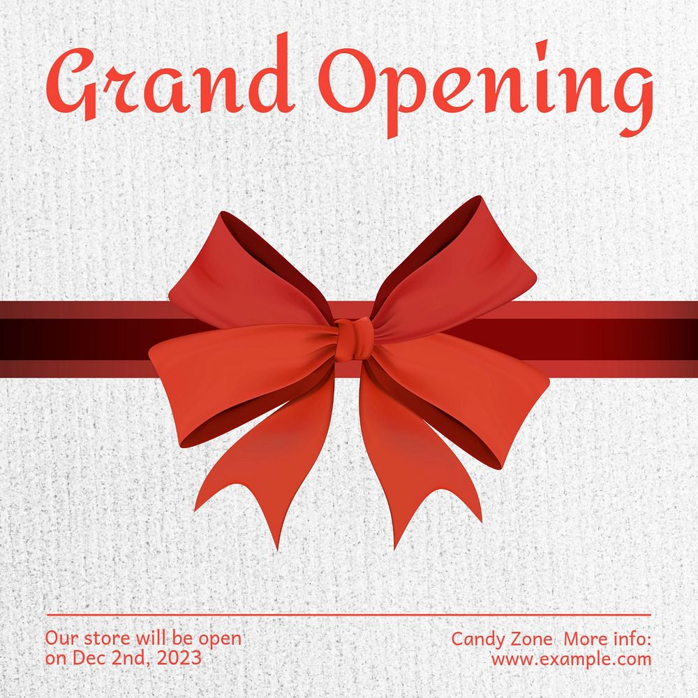 Grand opening Instagram post template, editable text