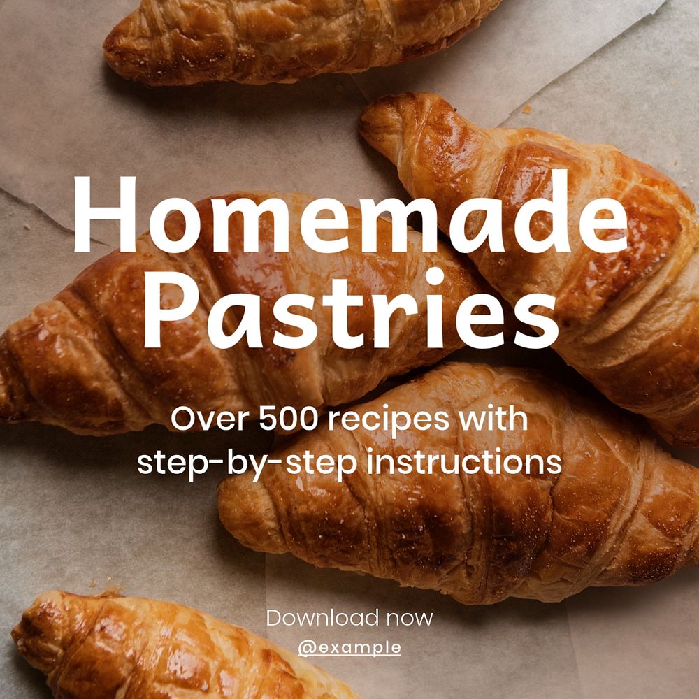 Homemade pastries Instagram post template, editable text