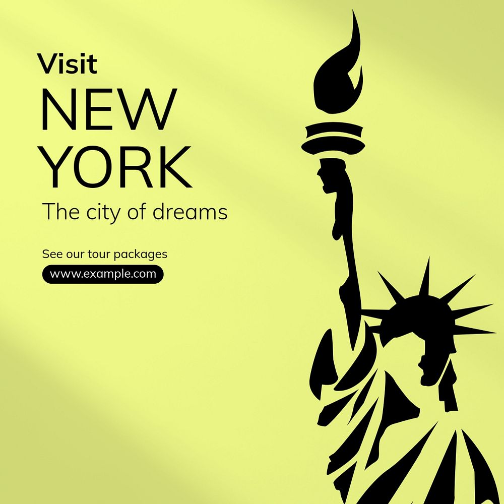 New york Instagram post template, editable text