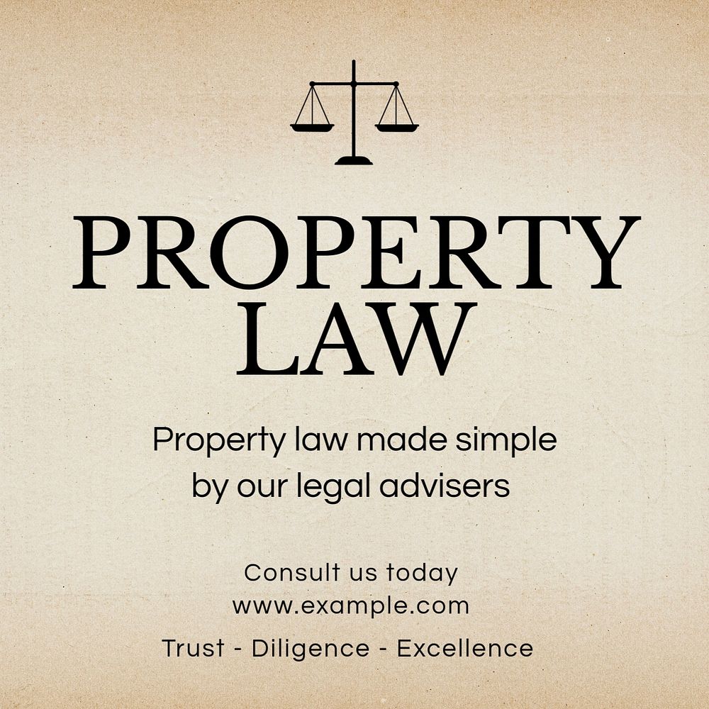 Property law Instagram post template, editable design