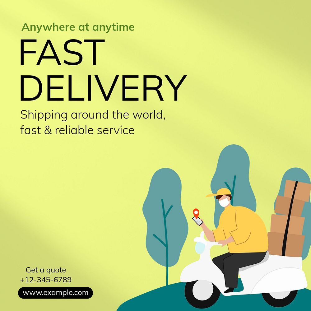 Fast delivery Instagram post template, editable text