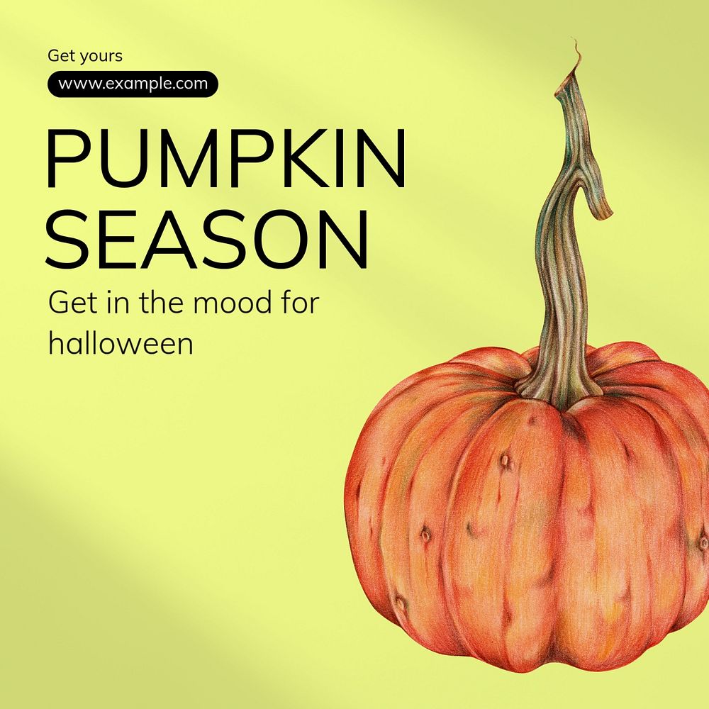 Pumpkin season Instagram post template, editable text