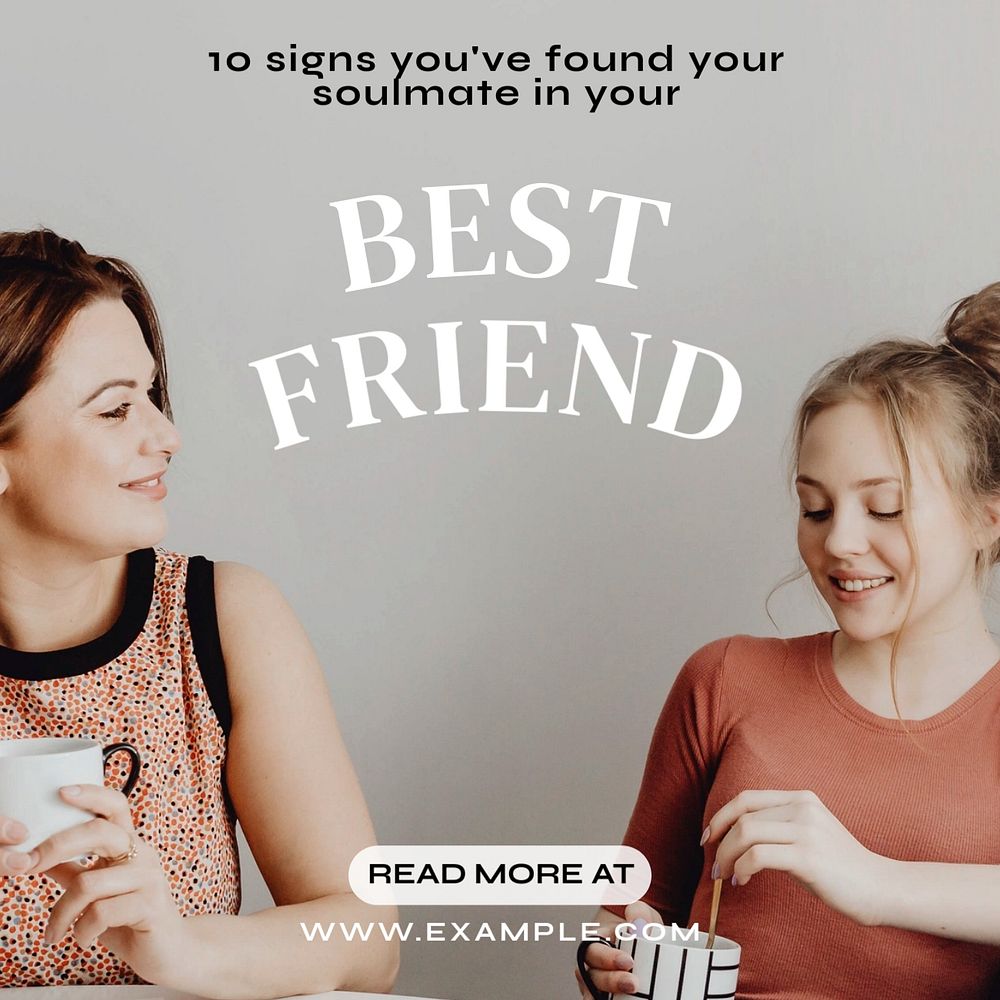 Best friend Instagram post template, editable text