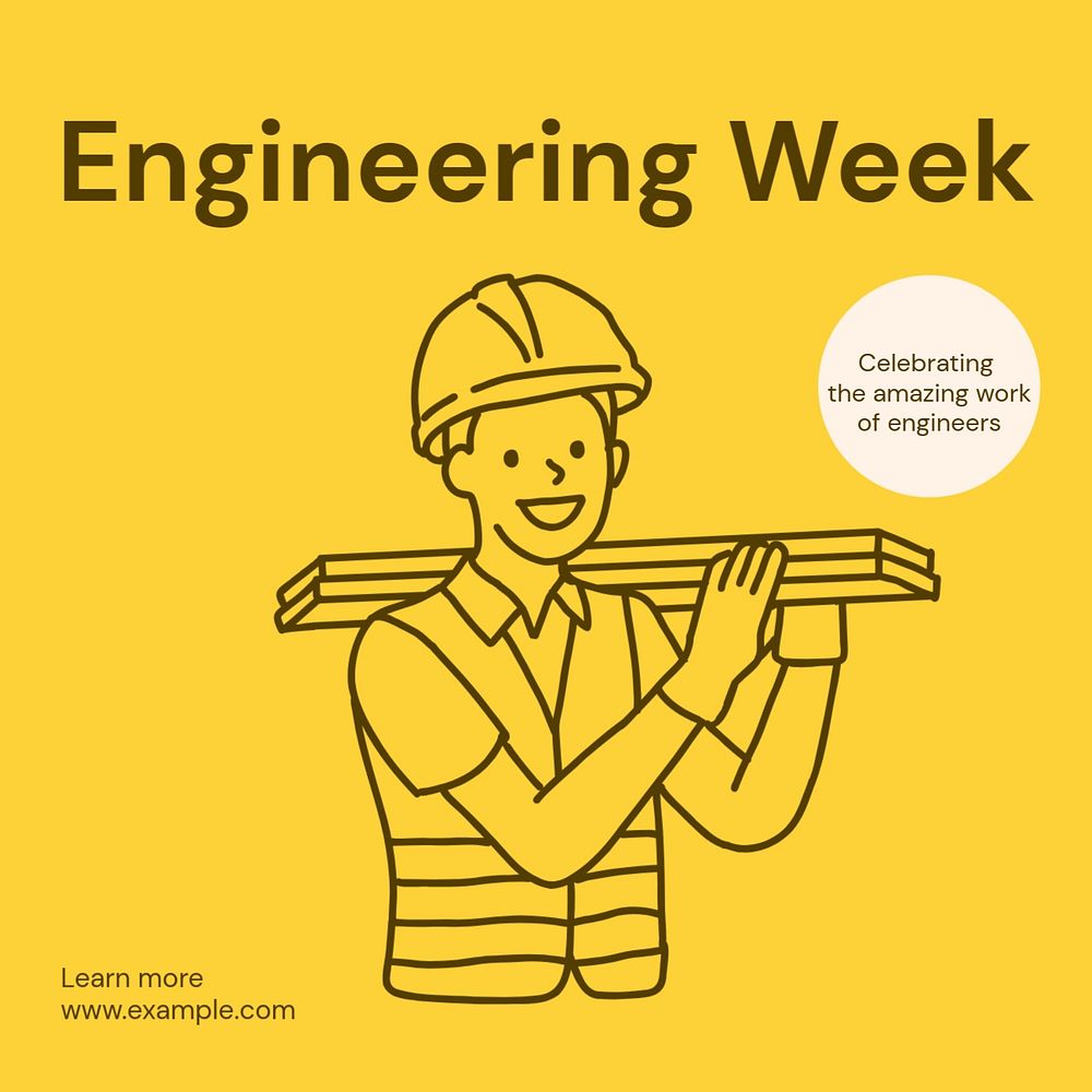 Engineering week Instagram post template, editable text