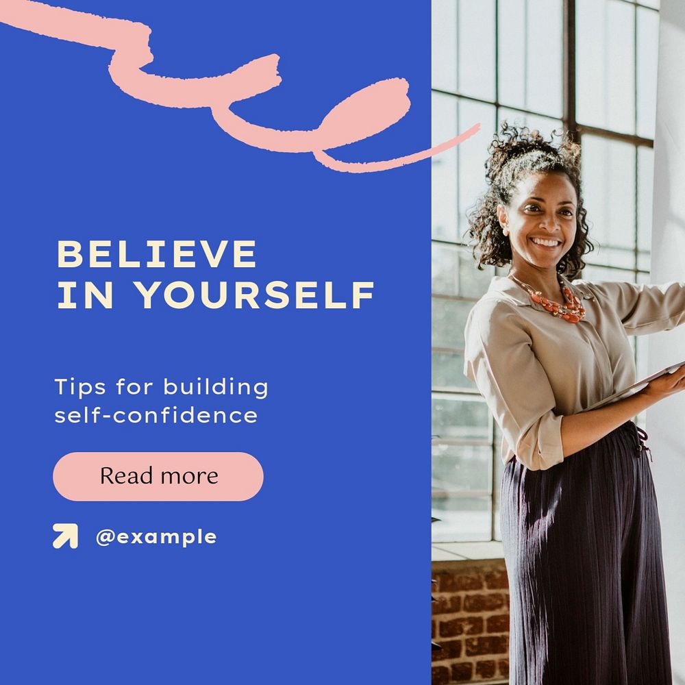 Believe in yourself Instagram post template, editable text