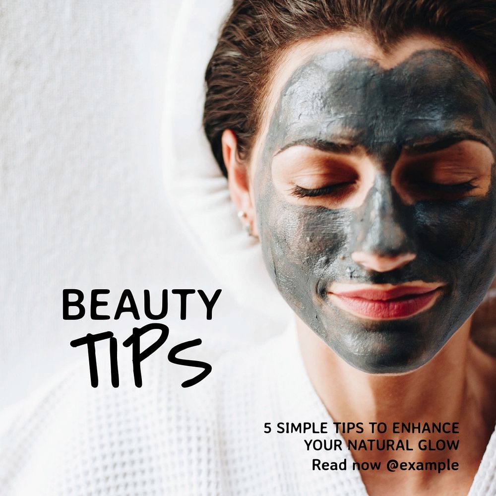 Beauty tips Instagram post template, editable text