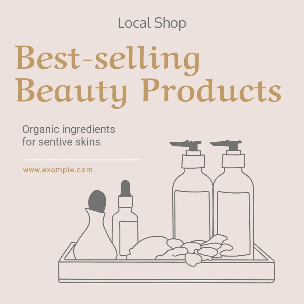 Best-selling beauty products Instagram post template, editable text