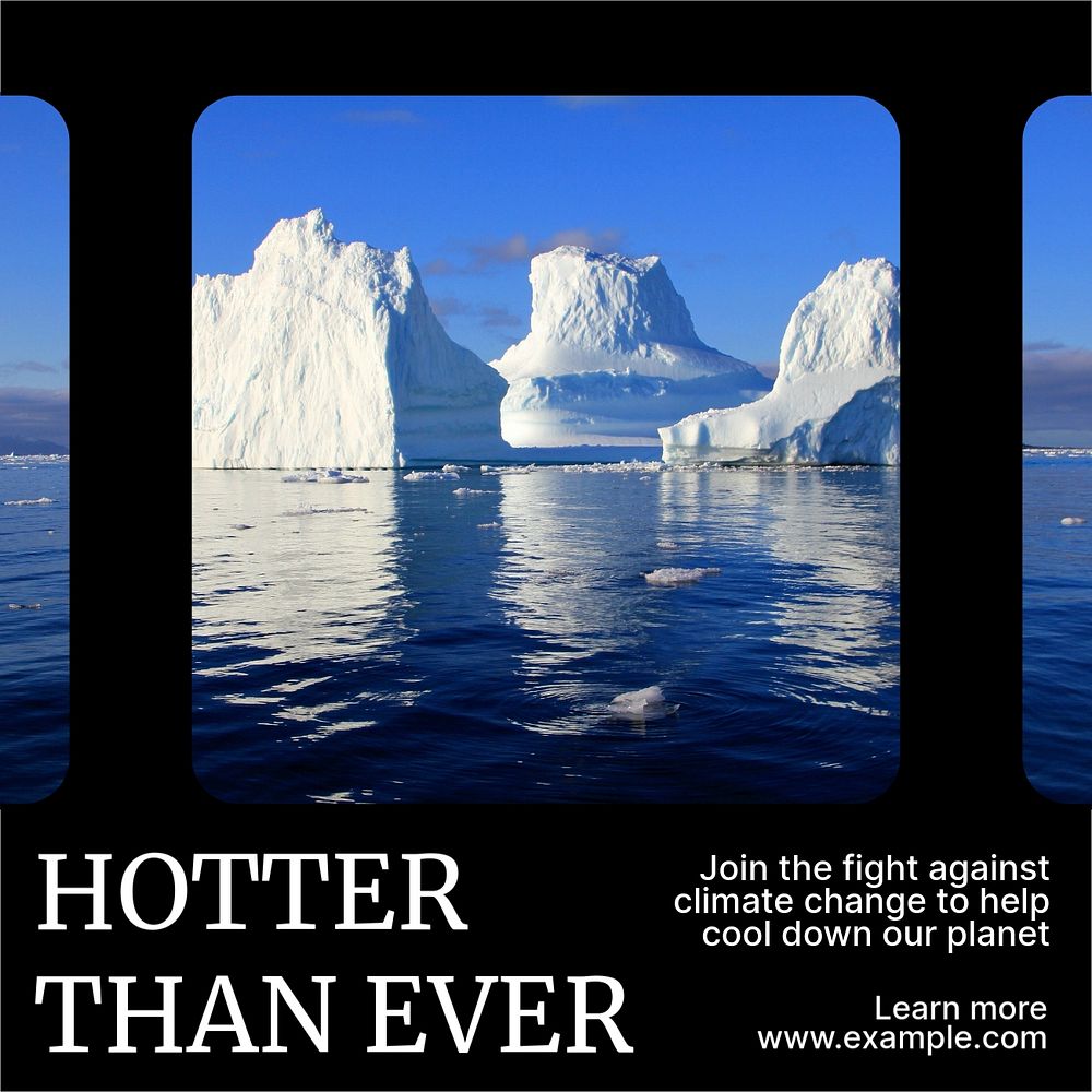 Climate change fire global warming Instagram post template, editable text