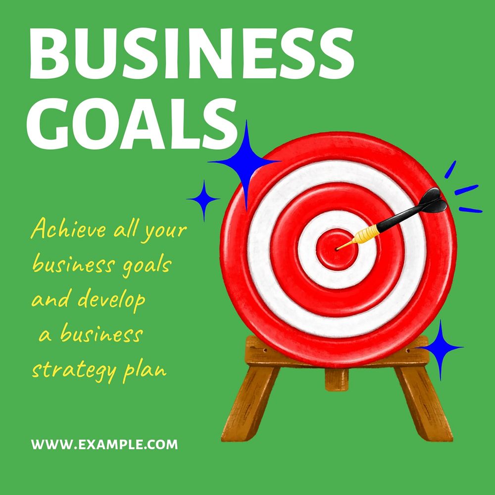 Business goals Instagram post template, editable text