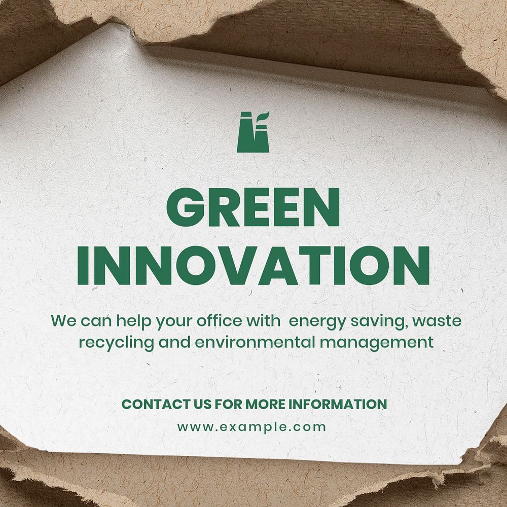 Green innovation Instagram post template, editable design