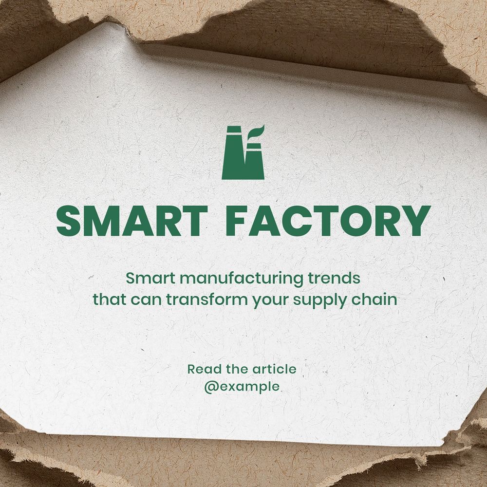 Smart factory Instagram post template, editable design