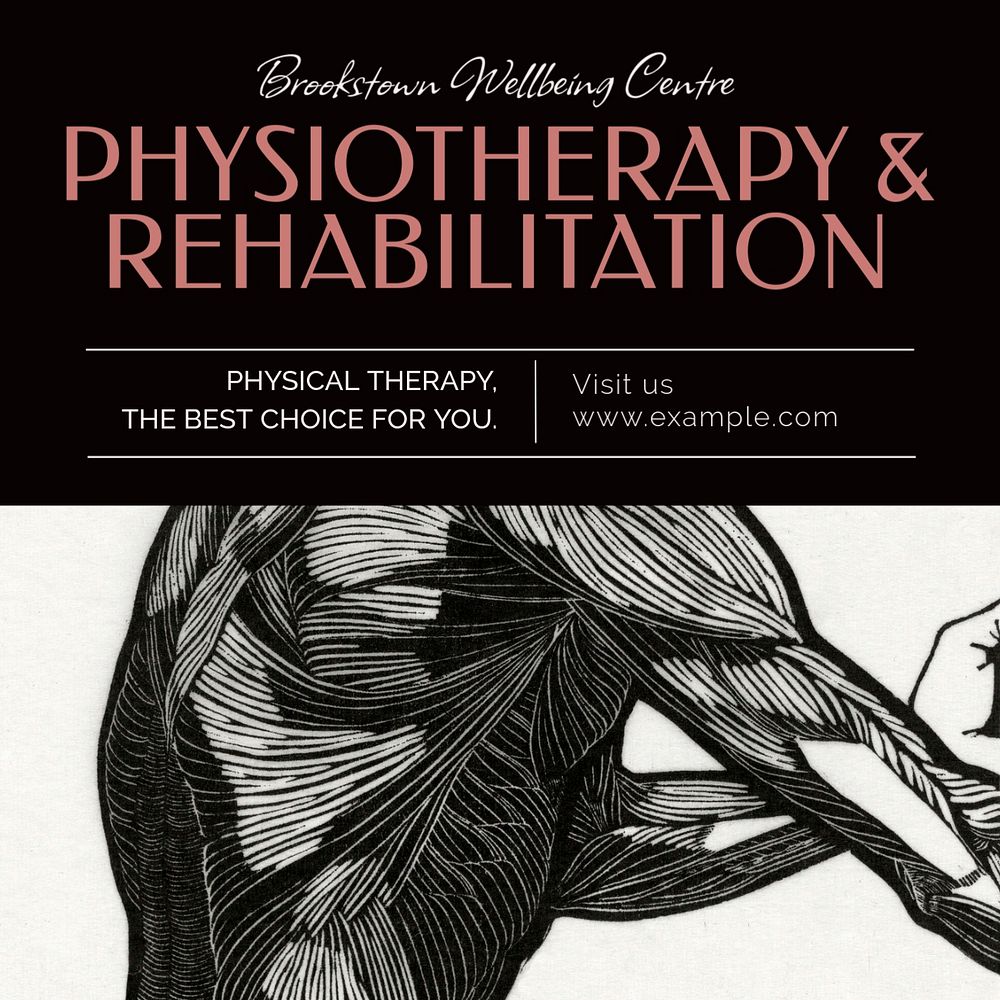 Physical therapy  Instagram post template, editable text