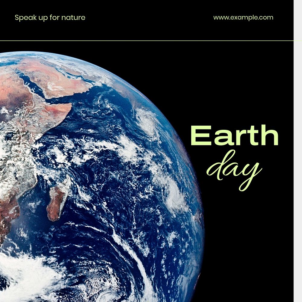 Earth day Instagram post template, editable text