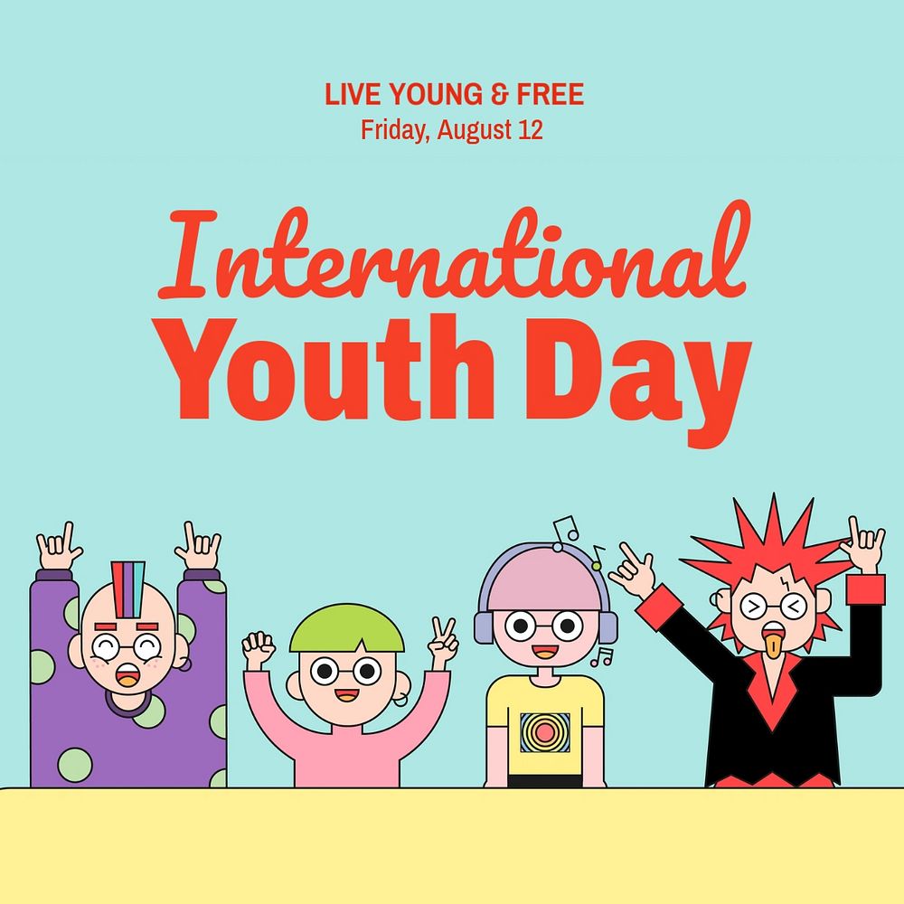 Youth day Instagram post template, editable text