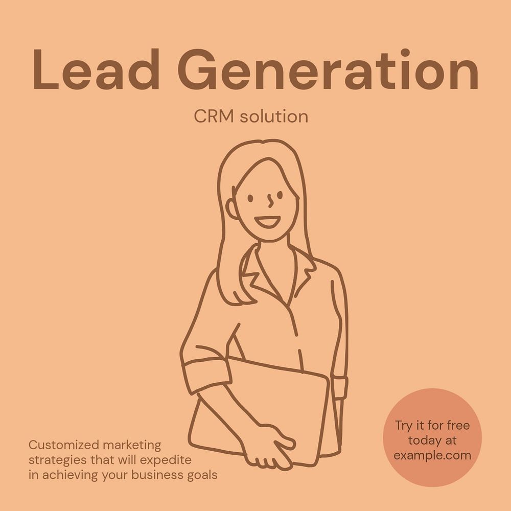 Lead generation tool Instagram post template, editable text